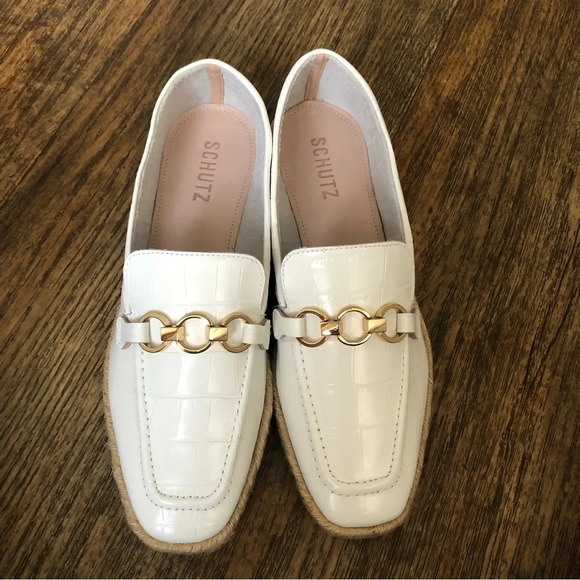 NIB Schutz White Patti Loafers Size 6.5 - Picture 5 of 11